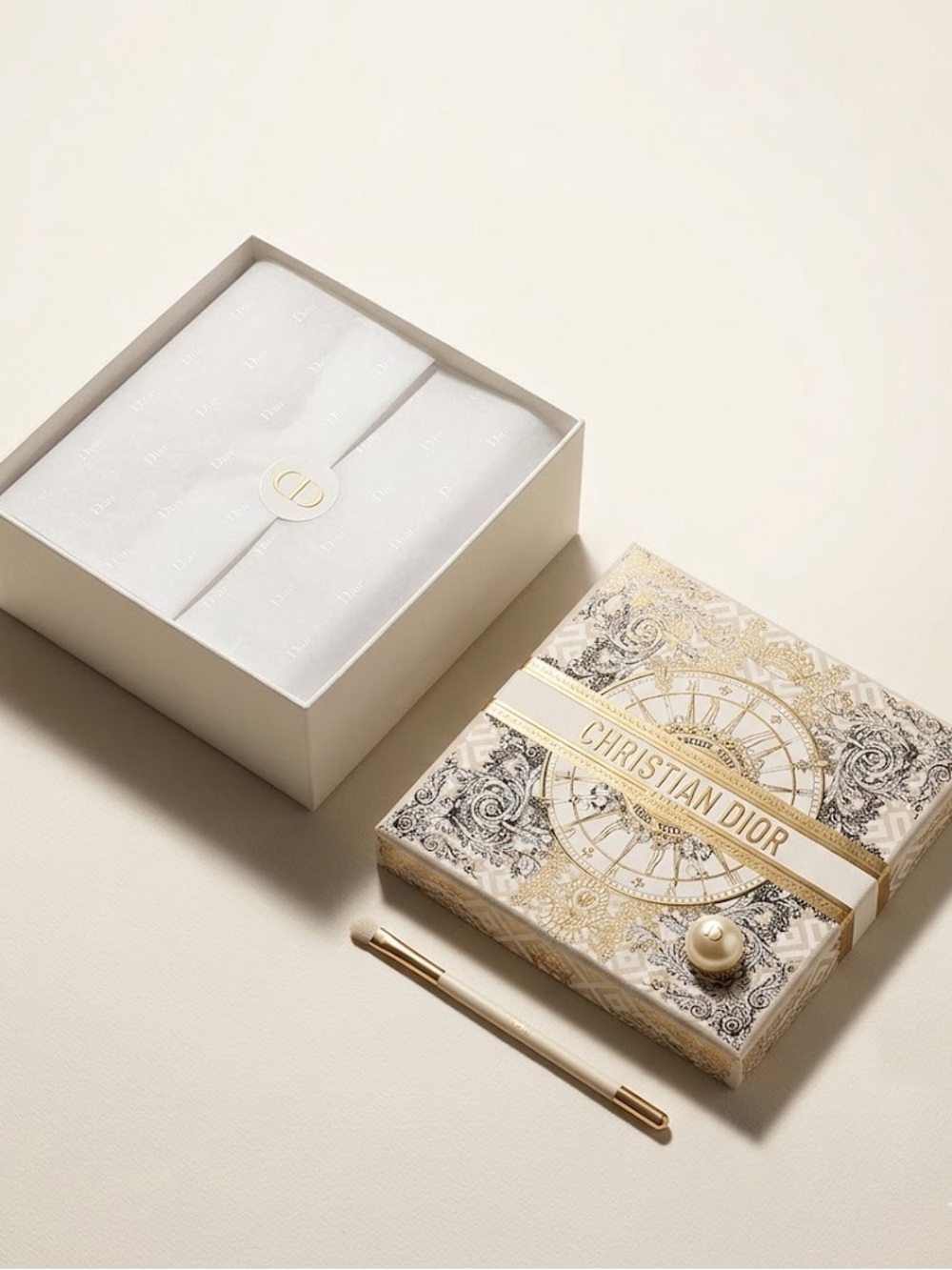 Christian Dior Gold & White Decorative Box